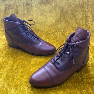 Preview Collection Vintage Brown Leather Elf Boho Faerie Ankle Booties Size 8
